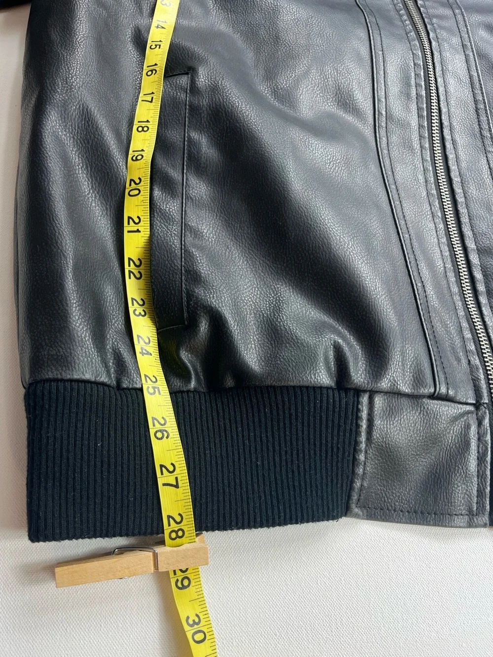 Vince Camuto Men’s Faux Leather Bomber Jacket Coat Black Multi Pockets SzXL